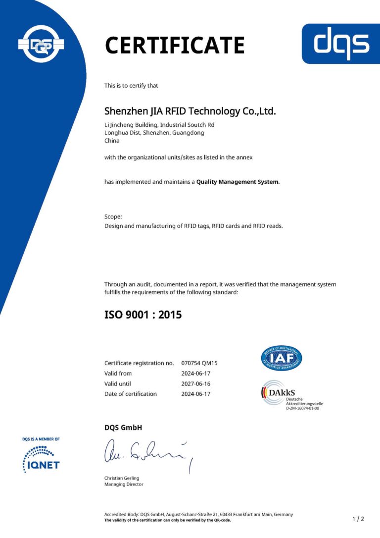 ISO 9001 Certificate