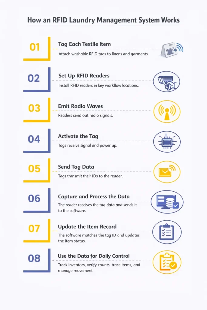 RFID 세탁 관리 시스템의 작동 방식